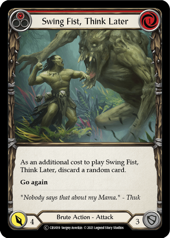 Swing Fist, Think Later (Red) [U-CRU019] (Crucible of War Unlimited)  Unlimited Rainbow Foil