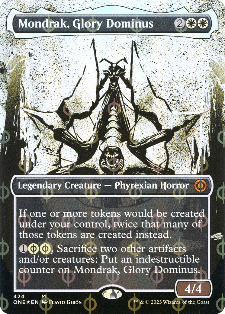 Mondrak, Glory Dominus (Borderless Ichor Step-and-Compleat Foil) [Phyrexia: All Will Be One]