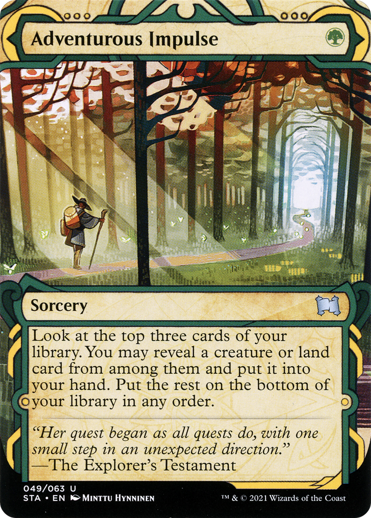 Adventurous Impulse (STA-049) - Strixhaven Mystical Archive: (Showcase) (Borderless) Etched Foil