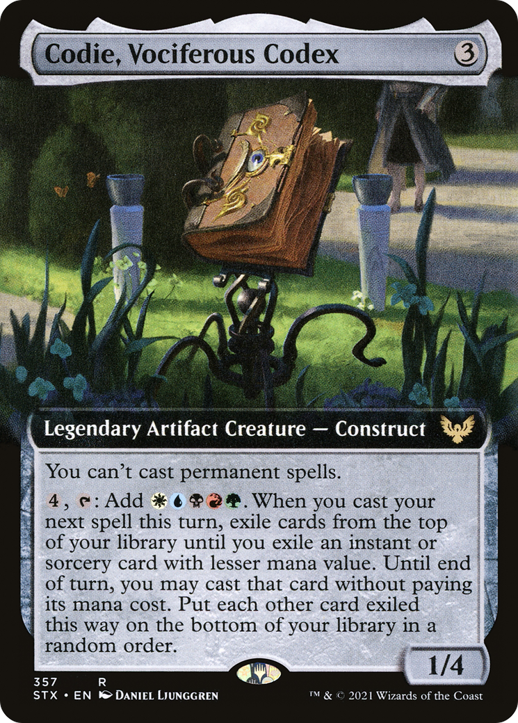 Codie, Vociferous Codex (STX-357) - Strixhaven: School of Mages: (Extended Art) Foil