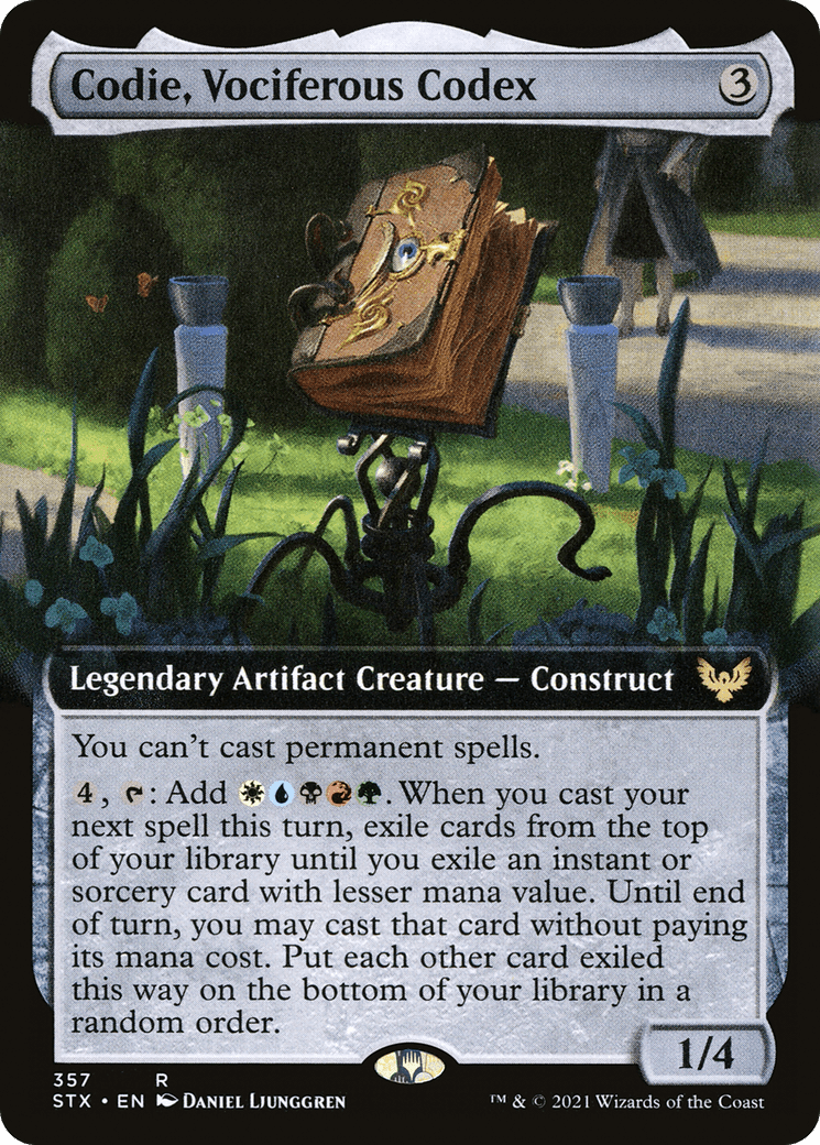 Codie, Vociferous Codex (STX-357) - Strixhaven: School of Mages: (Extended Art) Foil