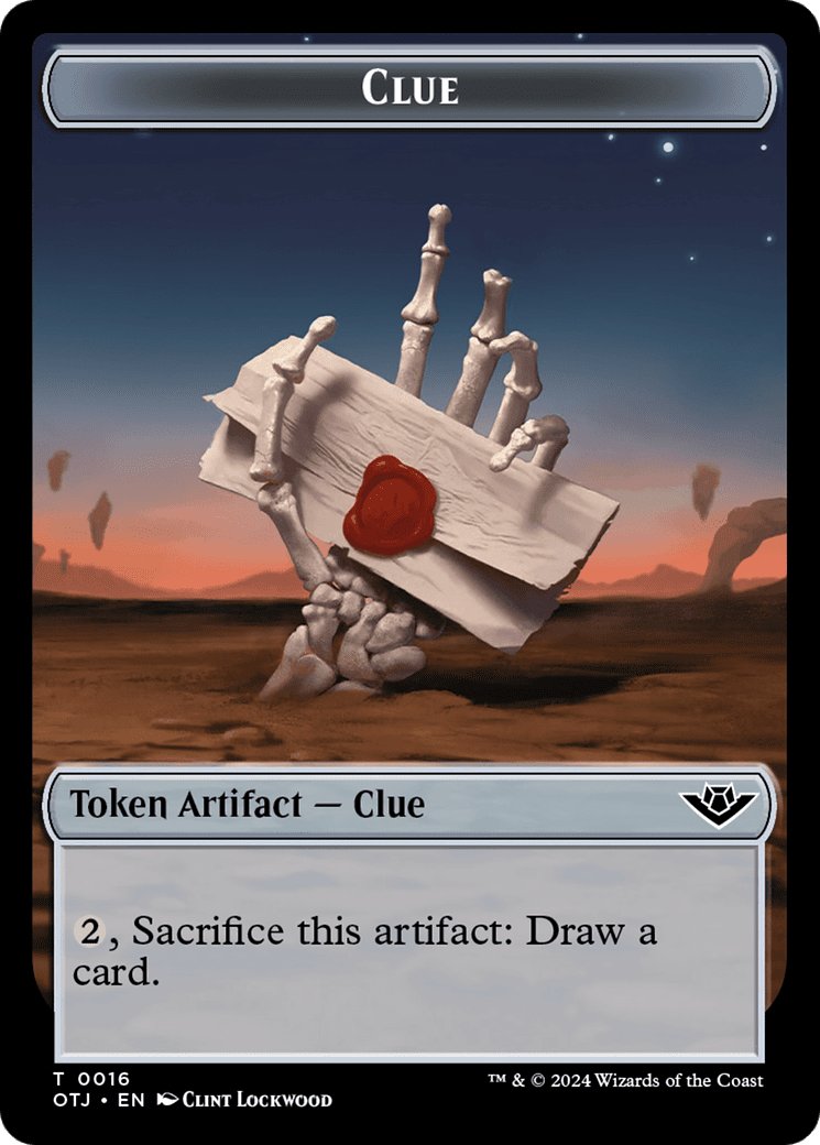 Treasure // Clue Double-Sided Token [Outlaws of Thunder Junction Tokens]