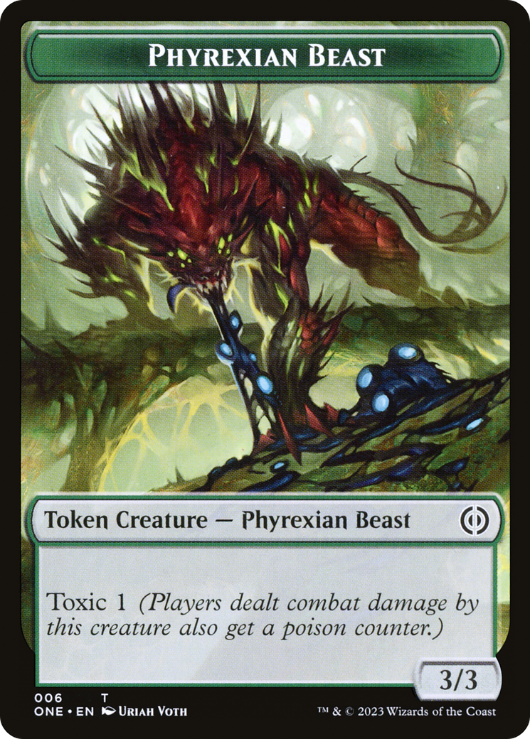 Phyrexian Goblin // Phyrexian Beast Double-Sided Token [Phyrexia: All Will Be One Tokens] Foil