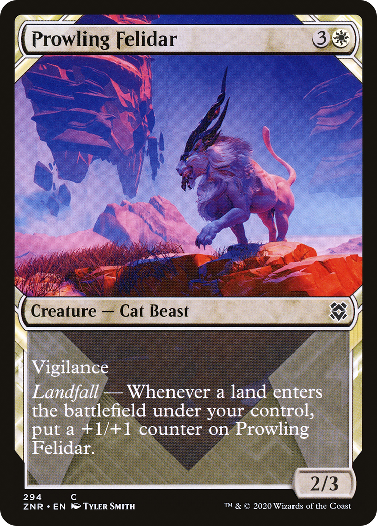 Prowling Felidar (Showcase) [Zendikar Rising] Foil
