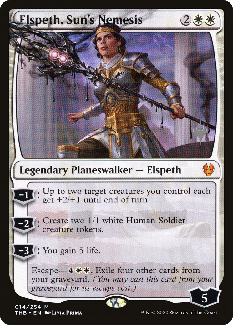 Elspeth, Sun's Nemesis (Promo Pack) [Theros Beyond Death Promos] Foil