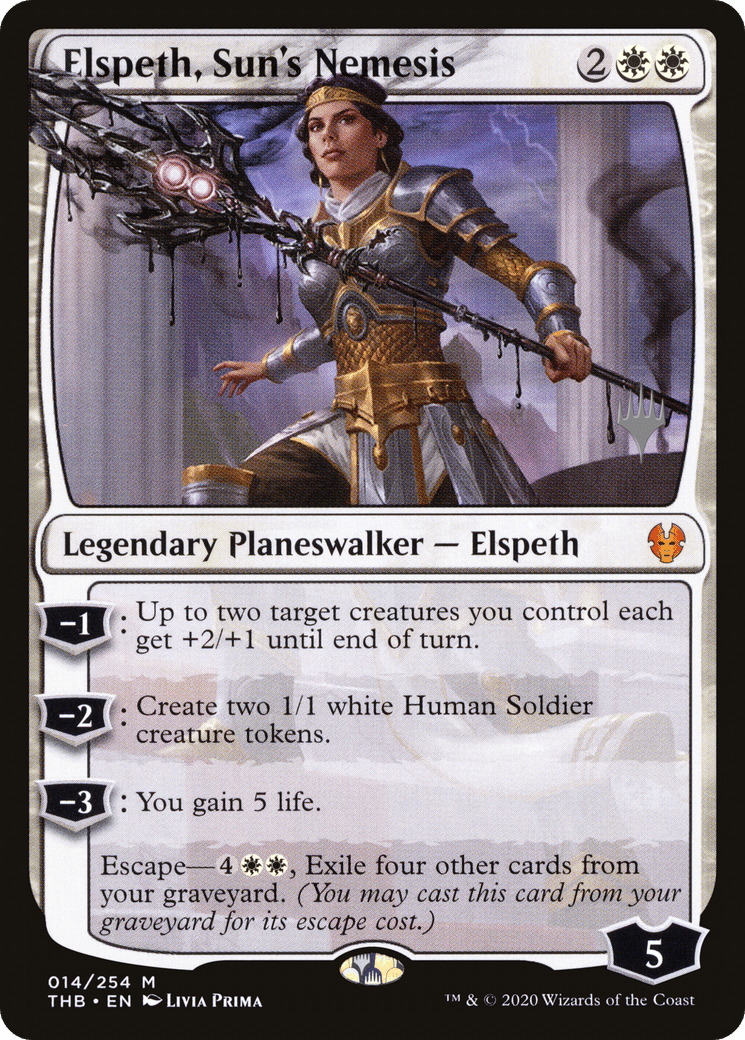 Elspeth, Sun's Nemesis (Promo Pack) [Theros Beyond Death Promos] Foil