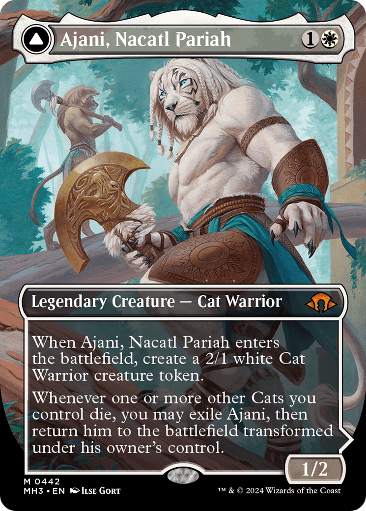 Ajani, Nacatl Pariah // Ajani, Nacatl Avenger (Borderless) [Modern Horizons 3]