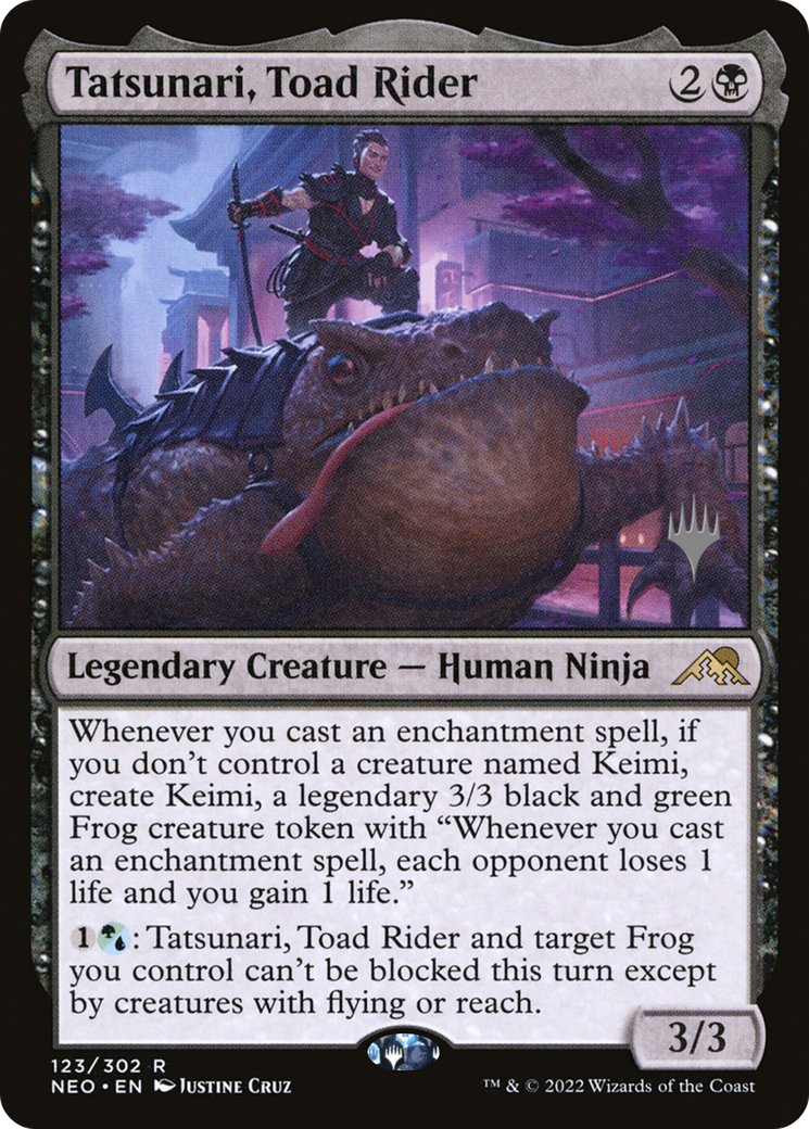 Tatsunari, Toad Rider (Promo Pack) [Kamigawa: Neon Dynasty Promos] Foil
