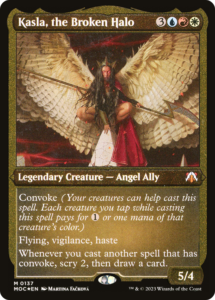 Kasla, the Broken Halo (Display Commander) - Thick Stock |  Etched Foil (137) [March of the Machine Commander]