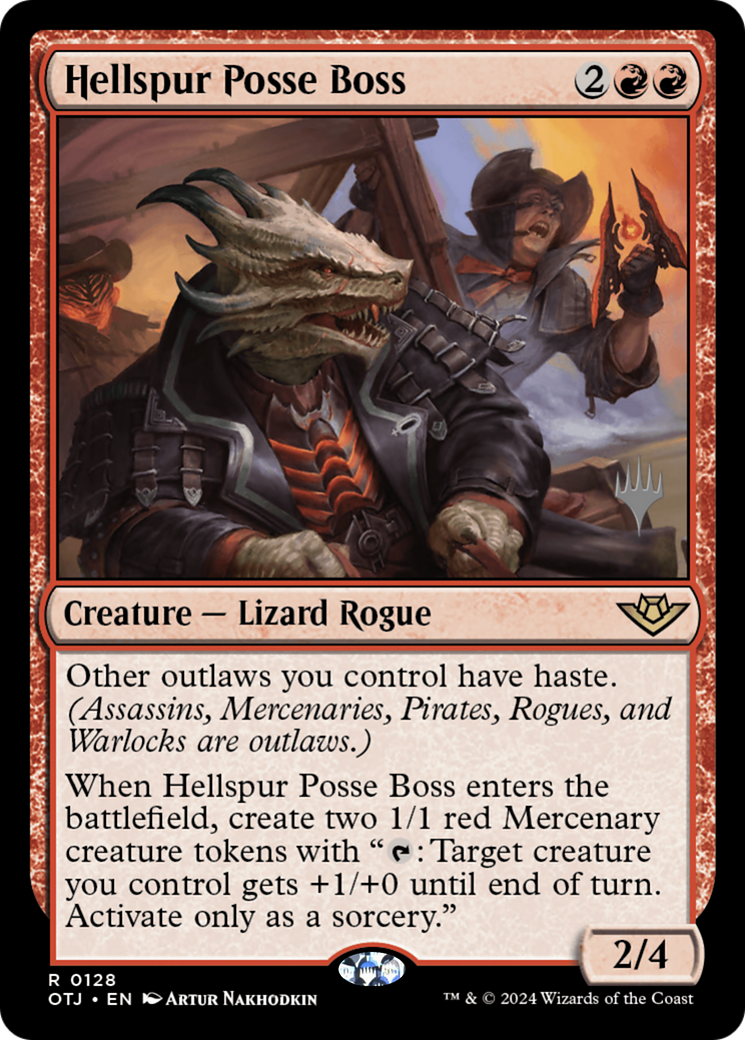 Hellspur Posse Boss (Promo Pack) [Outlaws of Thunder Junction Promos] Foil