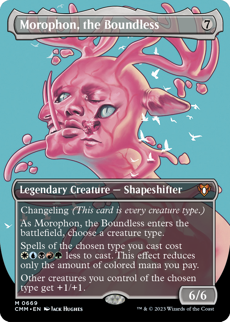 Morophon, the Boundless (Borderless Profile) [Commander Masters] Foil