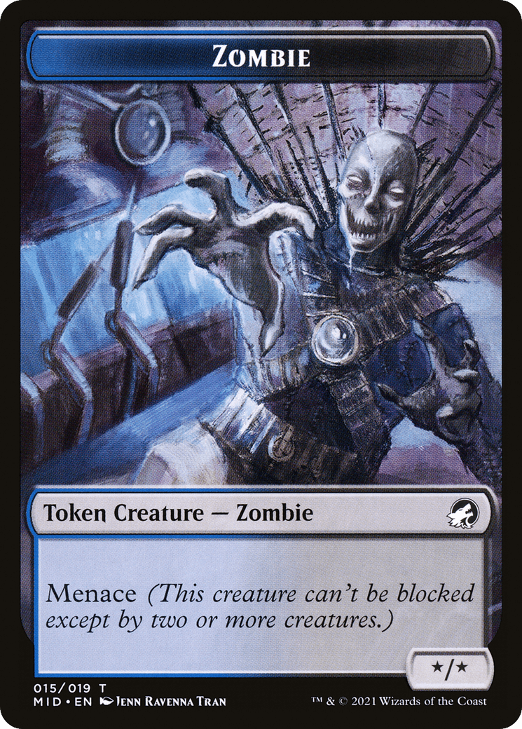 Zombie (TMID-015) - Innistrad: Midnight Hunt Tokens Foil