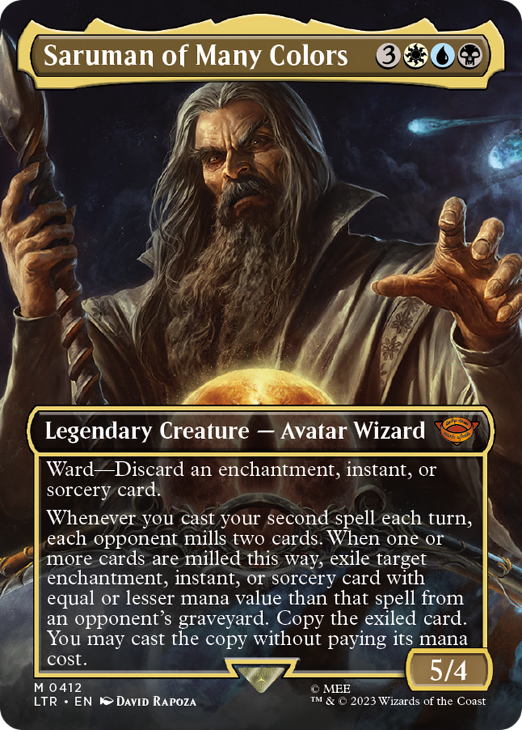 Saruman of Many Colors (Borderless Alternate Art) [The Lord of the Rings: Tales of Middle-Earth] Foil