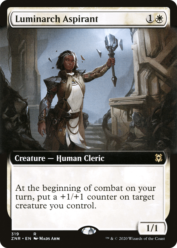 Luminarch Aspirant (Extended Art) [Zendikar Rising] Foil