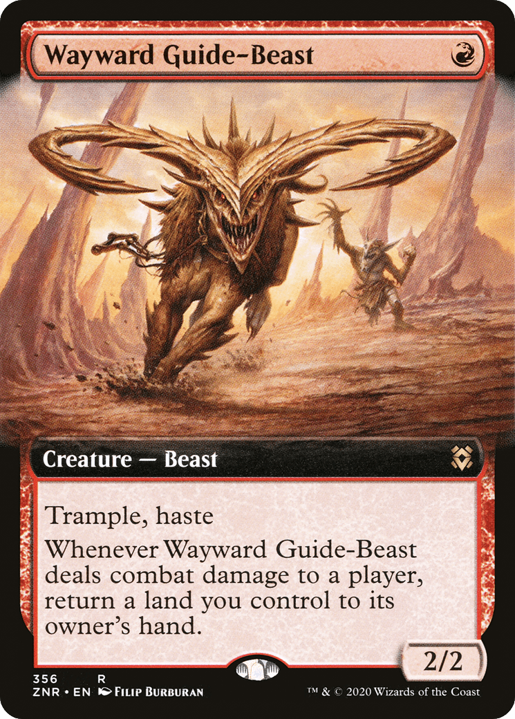 Wayward Guide-Beast (Extended Art) [Zendikar Rising] Foil