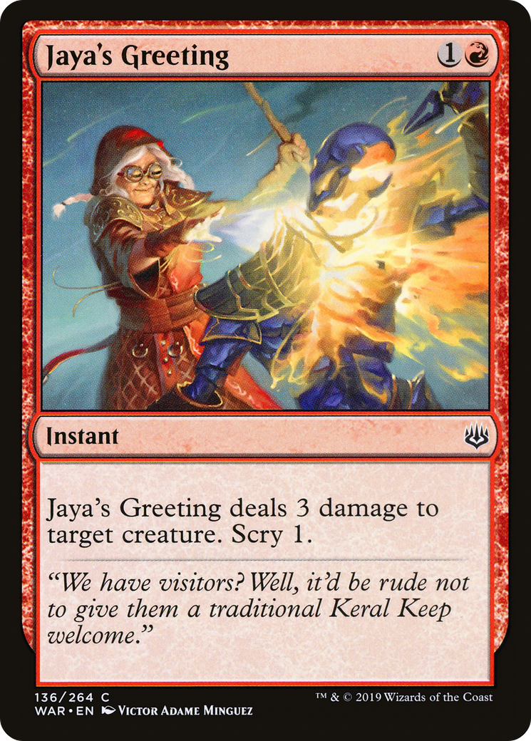 Jaya's Greeting [War of the Spark] Foil