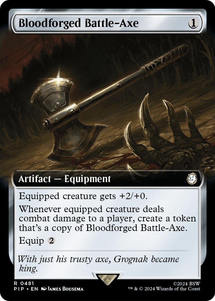 Bloodforged Battle-Axe (Extended Art) [Fallout] Foil