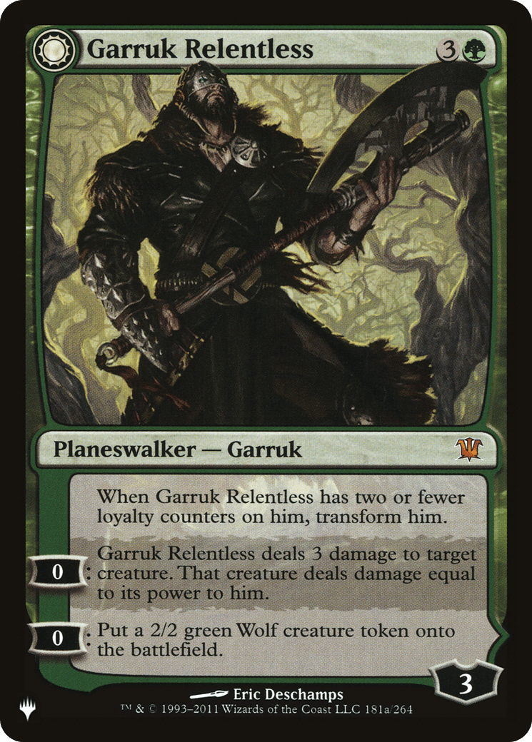 Garruk Relentless // Garruk, the Veil-Cursed |  (ISD-181) [The List]