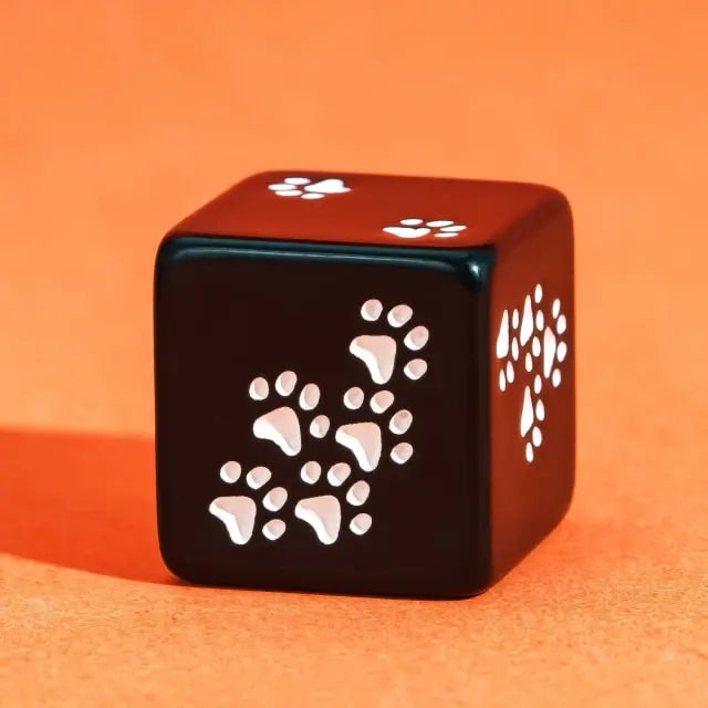 RPG Dice | Resin | Cat Pawprints | Black