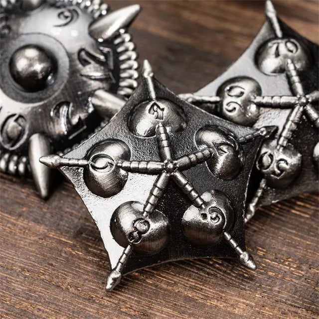 RPG Dice Set | Metal | Ancient Dragon | Silver