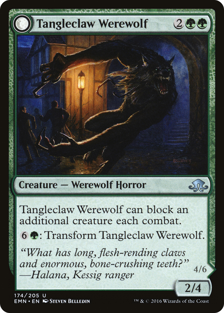 Tangleclaw Werewolf // Fibrous Entangler [Eldritch Moon] Foil