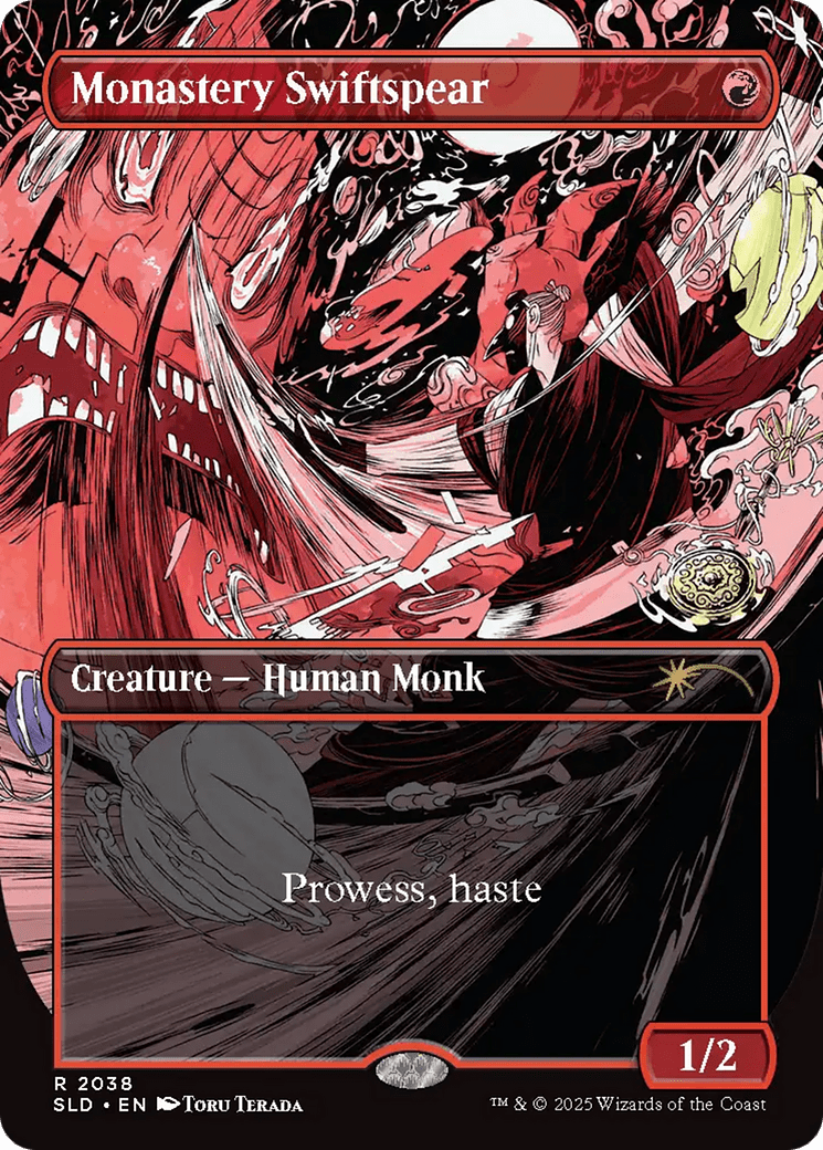 Monastery Swiftspear (2038) [Secret Lair Drop]  (Borderless) Foil