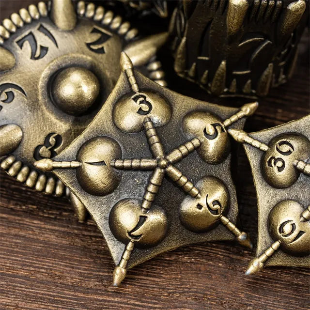 RPG Dice Set | Metal | Ancient Dragon | Bronze