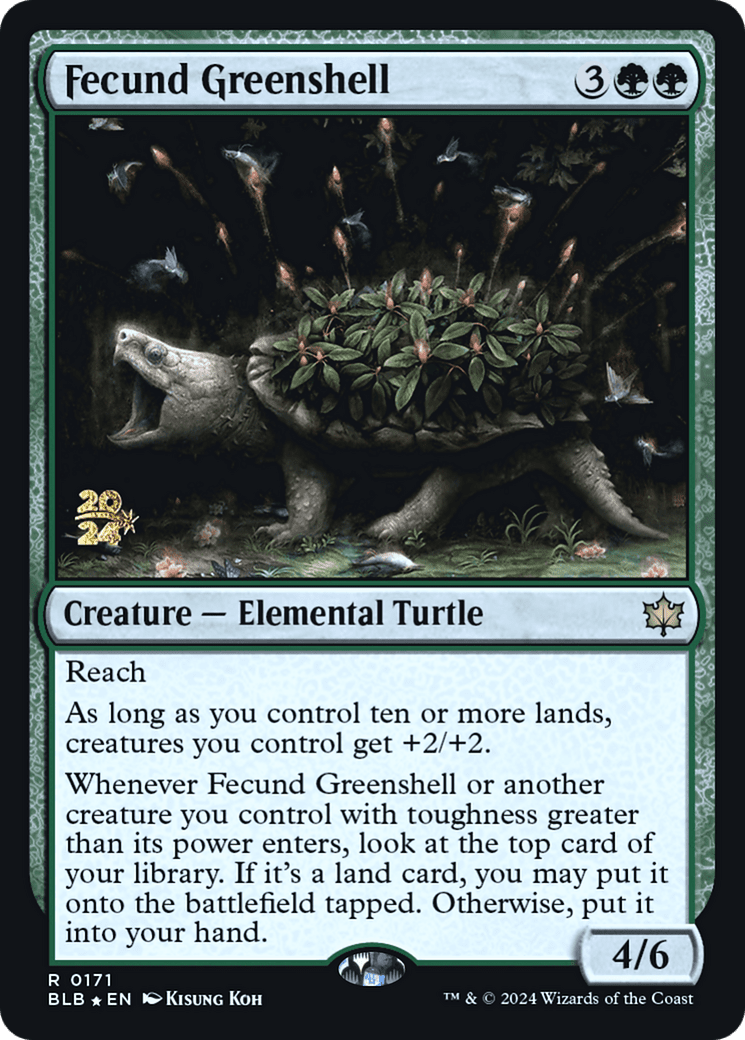 Fecund Greenshell [Bloomburrow Prerelease Promos]