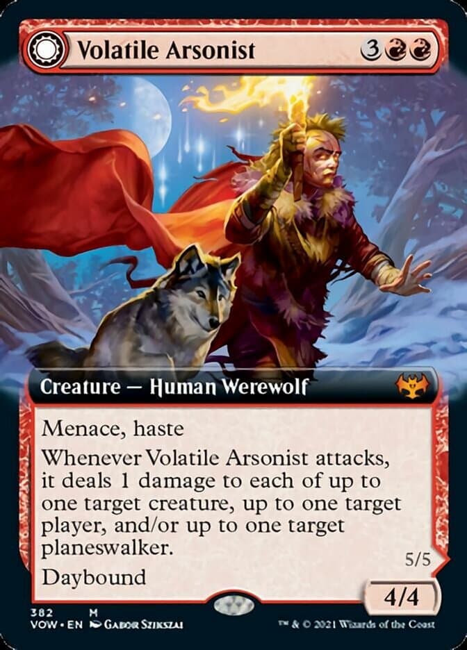 Volatile Arsonist // Dire-Strain Anarchist (Extended Art) [Innistrad: Crimson Vow] Foil
