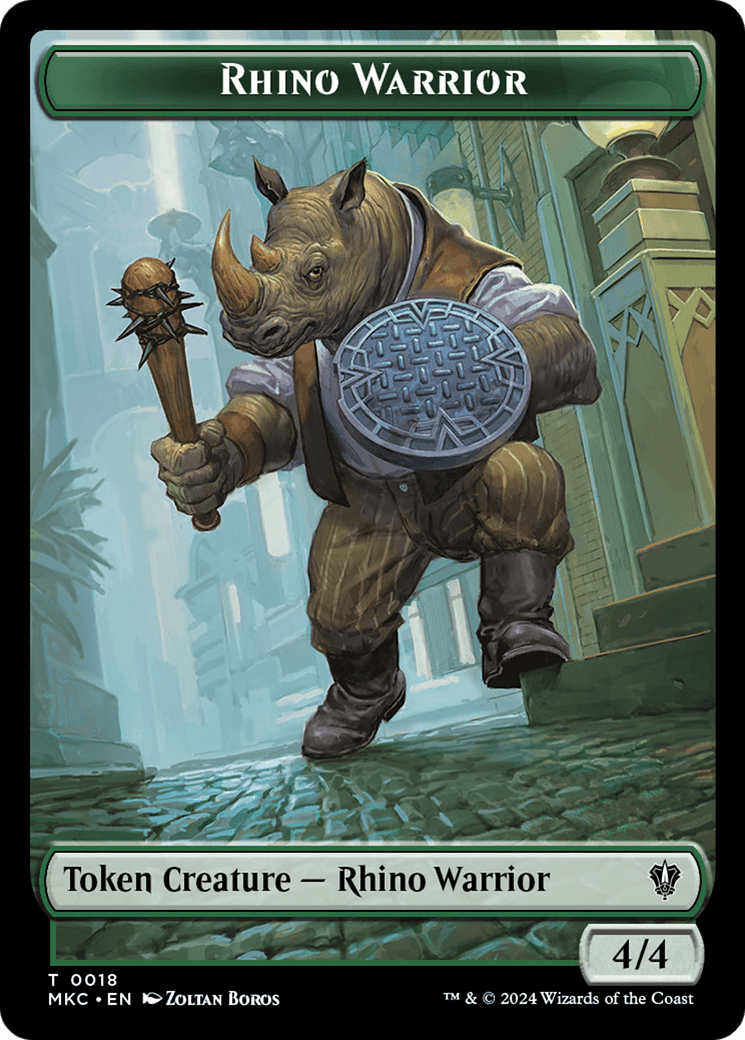 Rhino Warrior (TMKC-018) - Murders at Karlov Manor Commander Tokens Foil