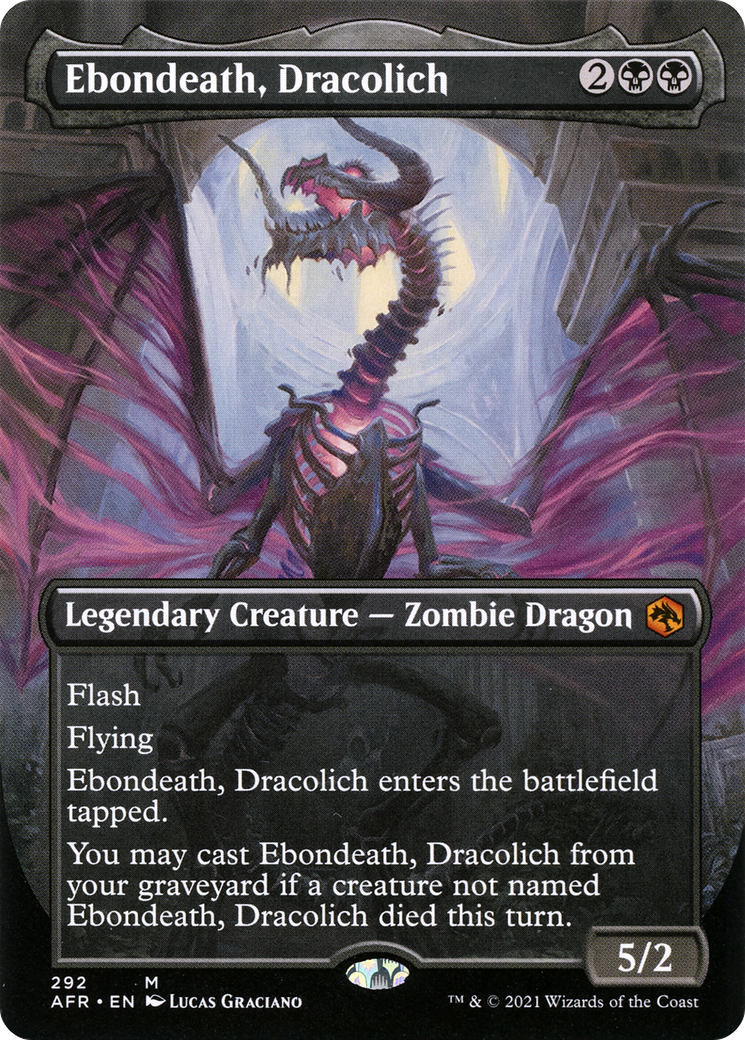 Ebondeath, Dracolich (Borderless Alternate Art) [Dungeons & Dragons: Adventures in the Forgotten Realms] Foil