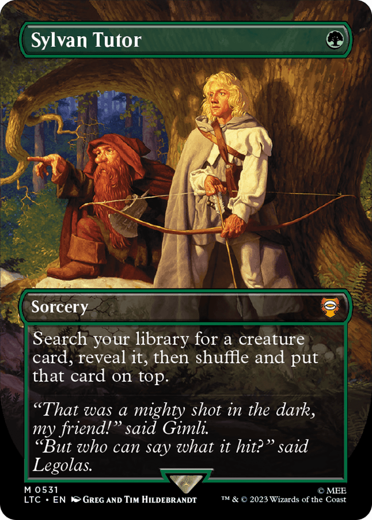 Sylvan Tutor (Borderless) [The Lord of the Rings: Tales of Middle-Earth Commander] Foil