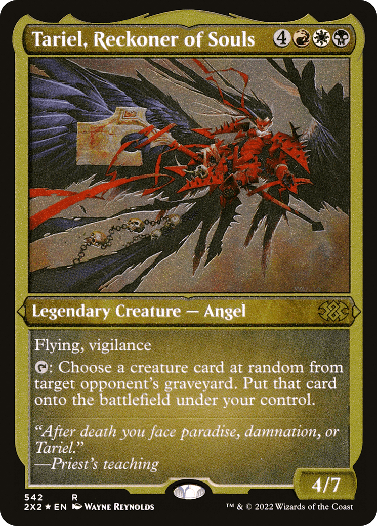 Tariel, Reckoner of Souls (Foil Etched) |  Foil (542) [Double Masters 2022]