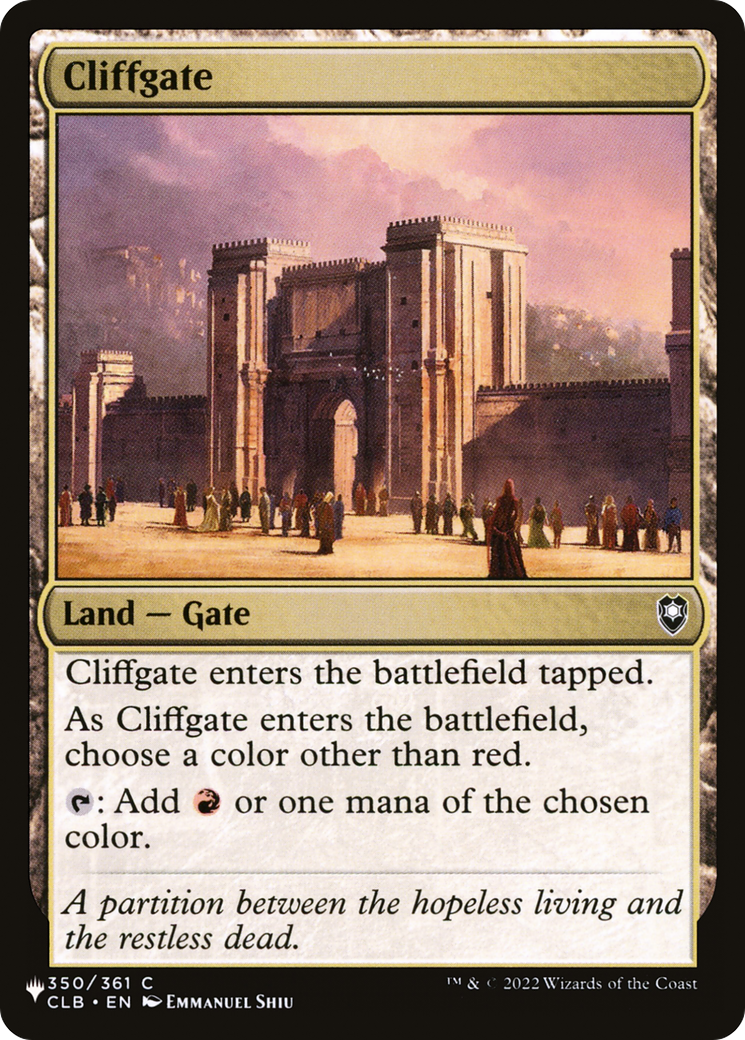 Cliffgate |  (CLB-350) [The List]