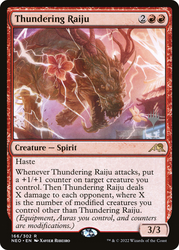 Thundering Raiju (Promo Pack) [Kamigawa: Neon Dynasty Promos] Foil
