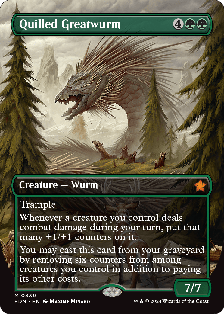 Quilled Greatwurm (FDN-339) - Foundations (Borderless) Foil