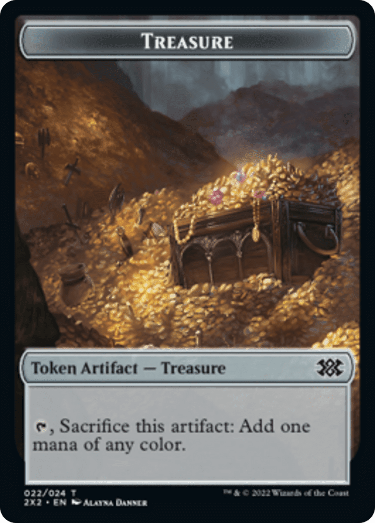 Boar // Treasure Double-Sided Token [Double Masters 2022 Tokens] Foil