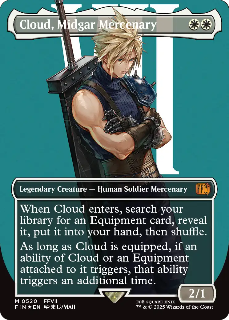 Cloud, Midgar Mercenary (Borderless) (Surge Foil) (520) [FINAL FANTASY]