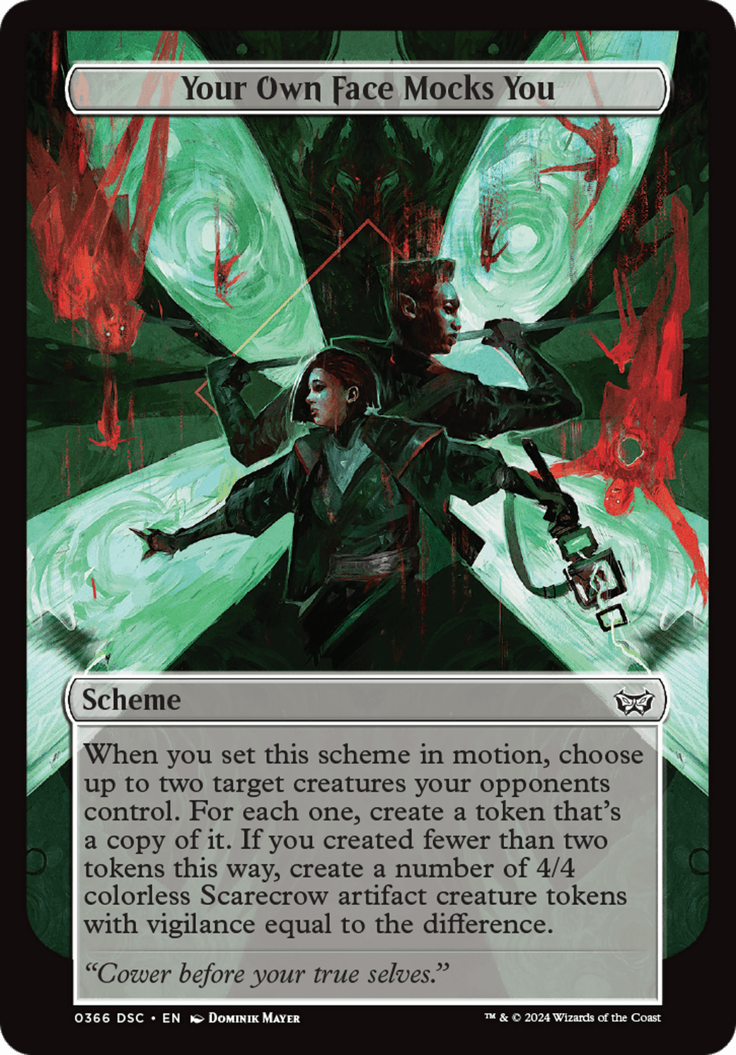 Your Own Face Mocks You (Full Art) [Duskmourn: Archenemy]
