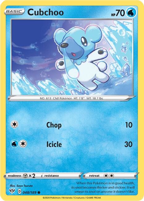 Cubchoo 048/189 (SWSH03: Darkness Ablaze) 