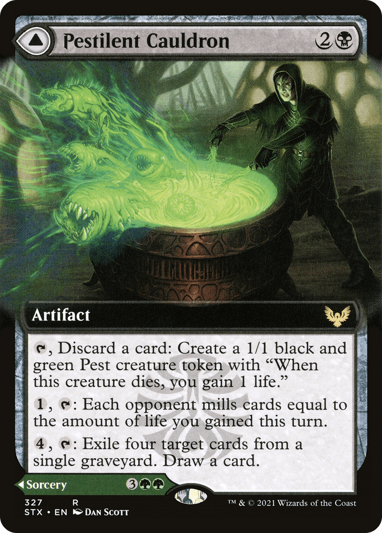 Pestilent Cauldron // Restorative Burst (Extended Art) [Strixhaven: School of Mages] Foil