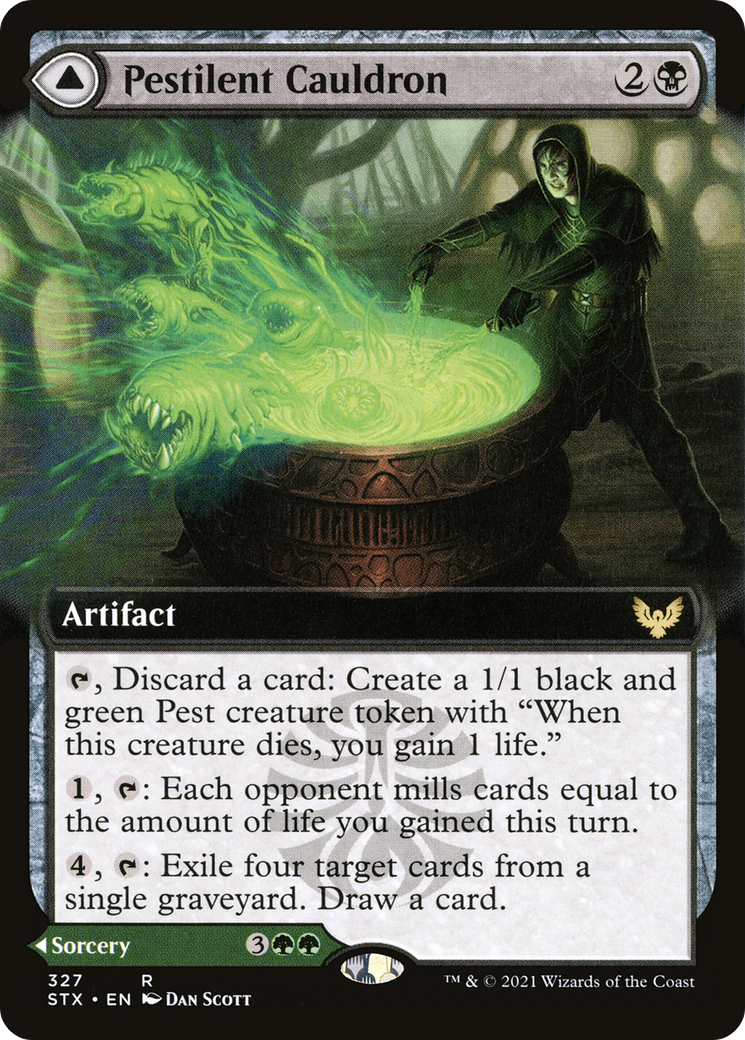 Pestilent Cauldron // Restorative Burst (Extended Art) [Strixhaven: School of Mages] Foil
