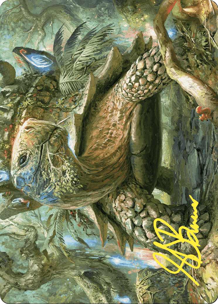 Blossoming Tortoise // Blossoming Tortoise (AWOE-024) - Wilds of Eldraine Art Series (Borderless) Foil