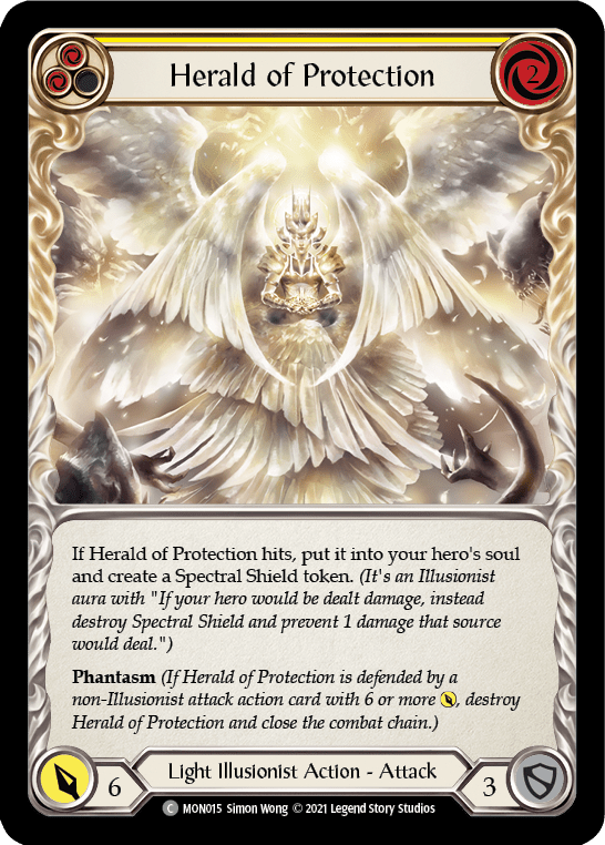 Herald of Protection (Yellow) [MON015] (Monarch)  1st Edition Normal