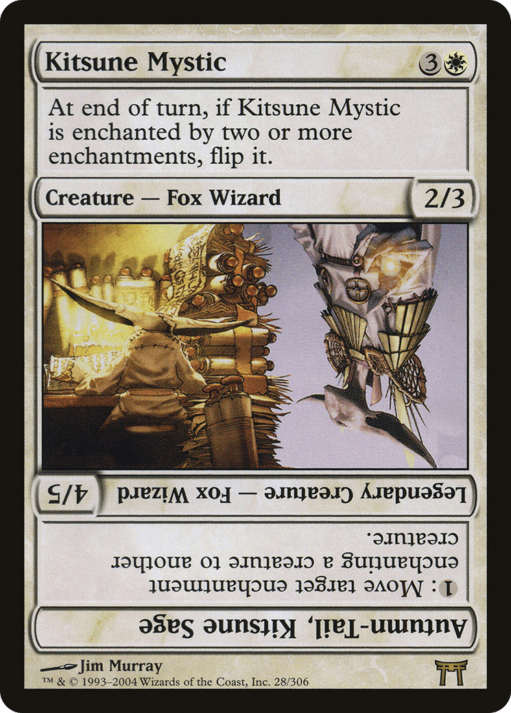 Kitsune Mystic // Autumn-Tail, Kitsune Sage [Champions of Kamigawa] Foil