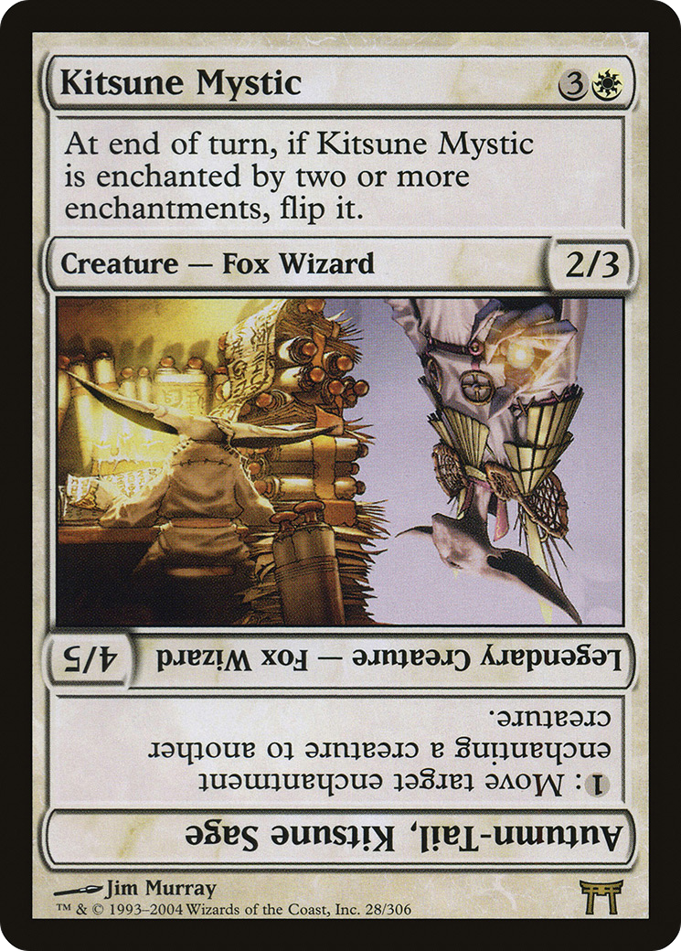 Kitsune Mystic // Autumn-Tail, Kitsune Sage [Champions of Kamigawa] Foil