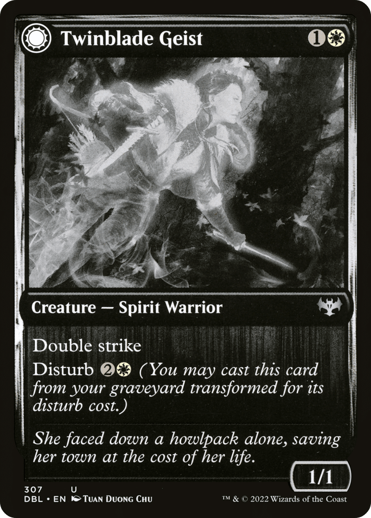 Twinblade Geist // Twinblade Invocation [Innistrad: Double Feature] Foil