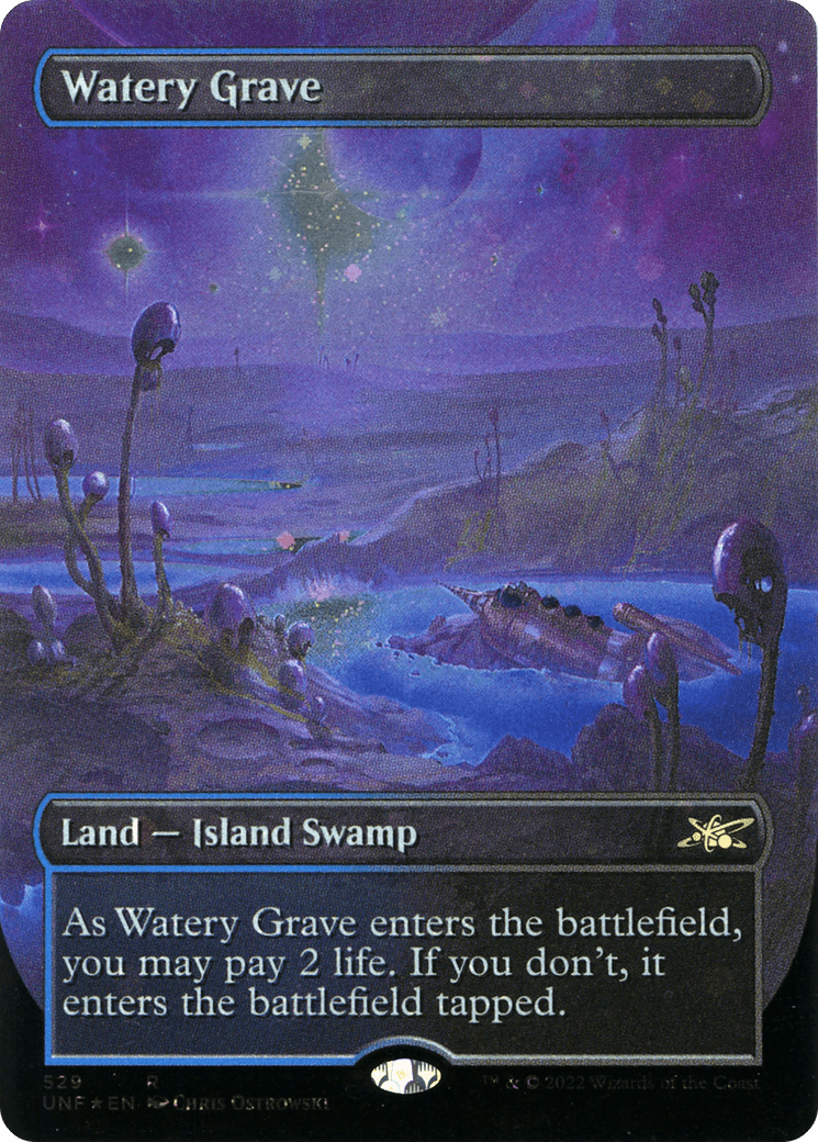 Watery Grave (Borderless) (Galaxy Foil) [Unfinity]