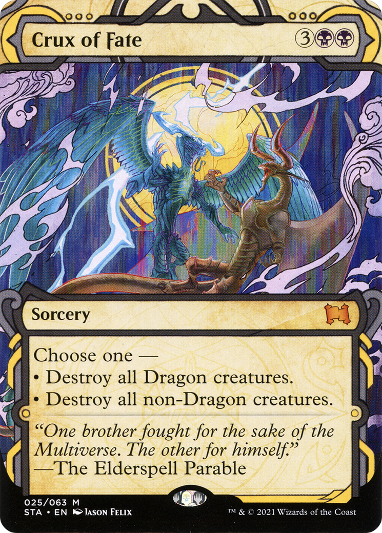 Crux of Fate (STA-025) - Strixhaven Mystical Archive: (Showcase) (Borderless) Etched Foil