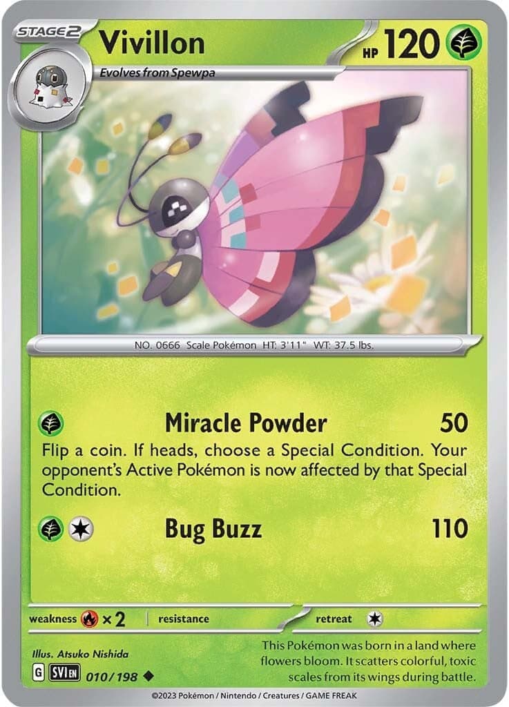Vivillon 010  - Reverse Holofoil SV01 Scarlet & Violet Base Set - Uncommon